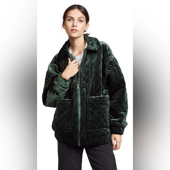 I.AM.GIA Contraband Velvet Jacket in Quilted Green - Picture 1 of 5